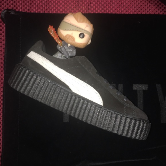 Rihanna Fenty Black - White Star Suede Creepers - Picture 4 of 8